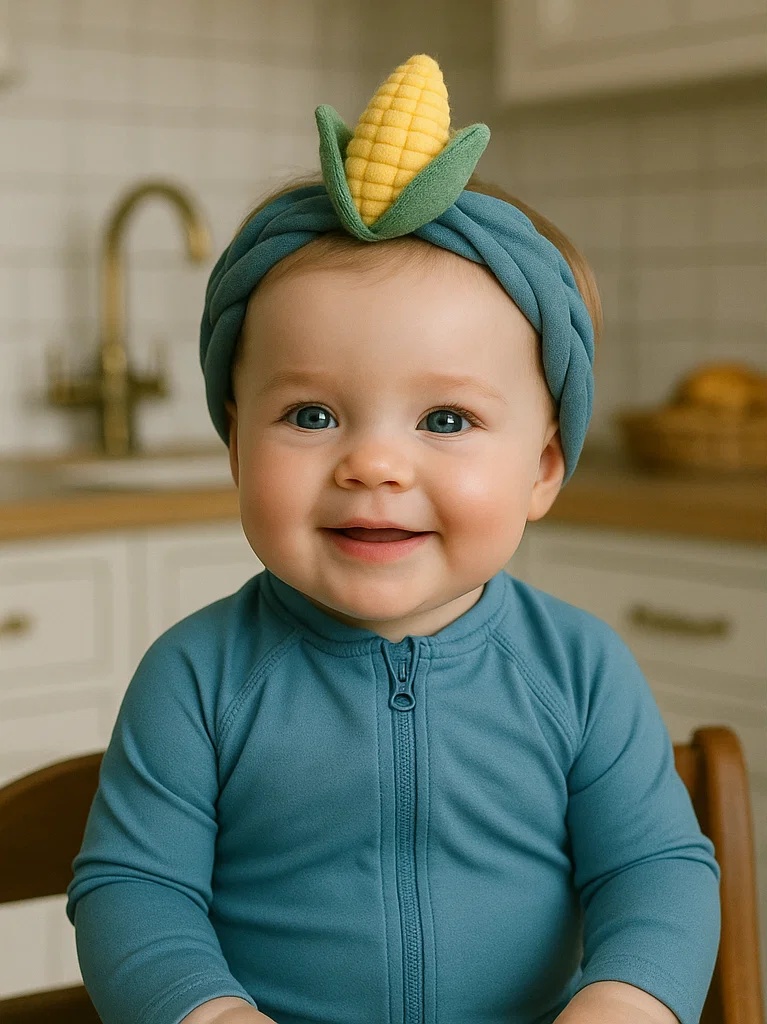 Cute Corn-Themed Baby Headband for Little Ones