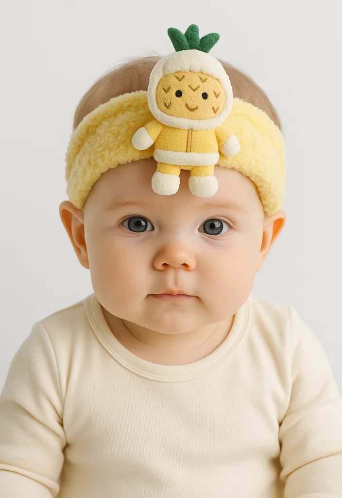 Pineapple Baby Headband with Doll