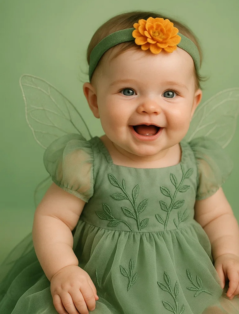 Ensemble de bandeau et robe pour bébé avec thème floral