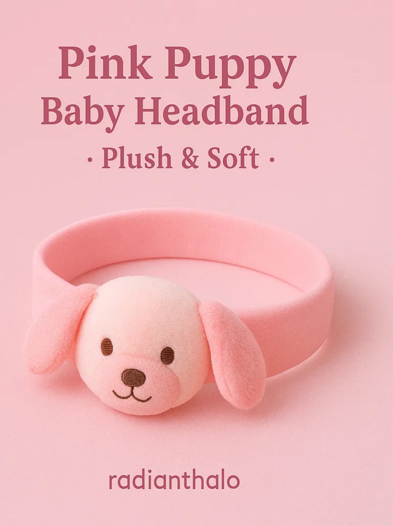 Pink Dog Baby Headband