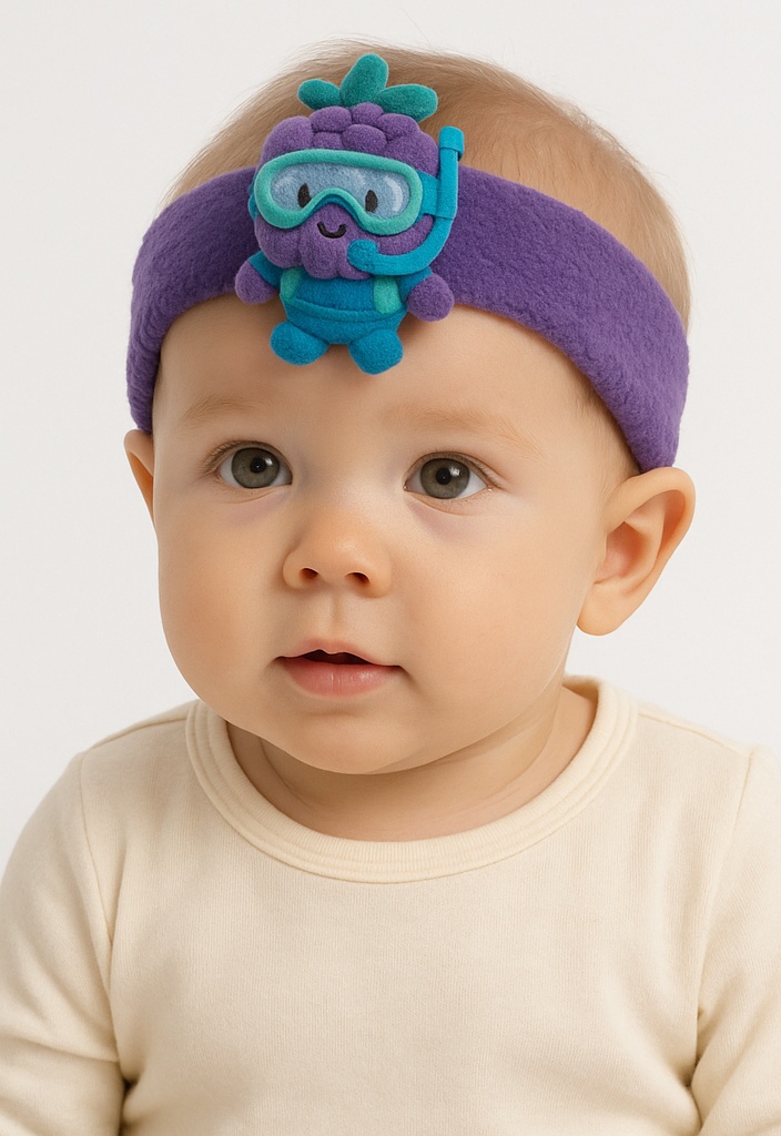 Cute Cartoon Fruit Baby Headbands with Removable Plush Decorations for Photoshoots