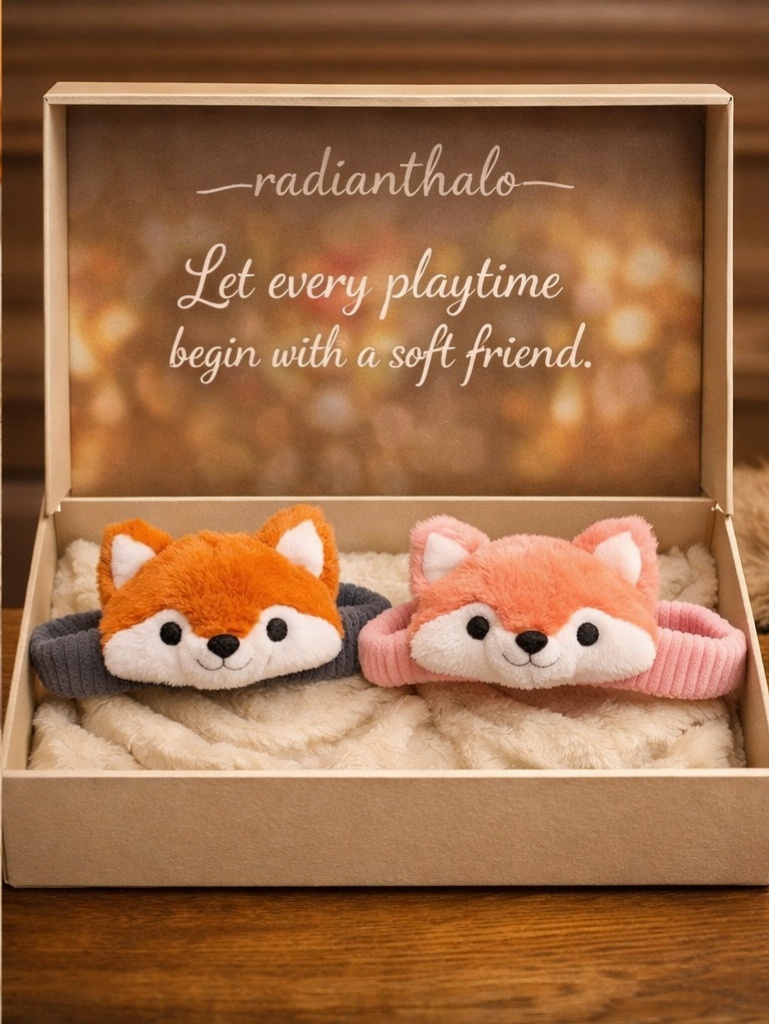 Cute Fox Plush Baby Headband – Soft Stretch Newborn Photo Prop & Daily Wear Hair Accessory