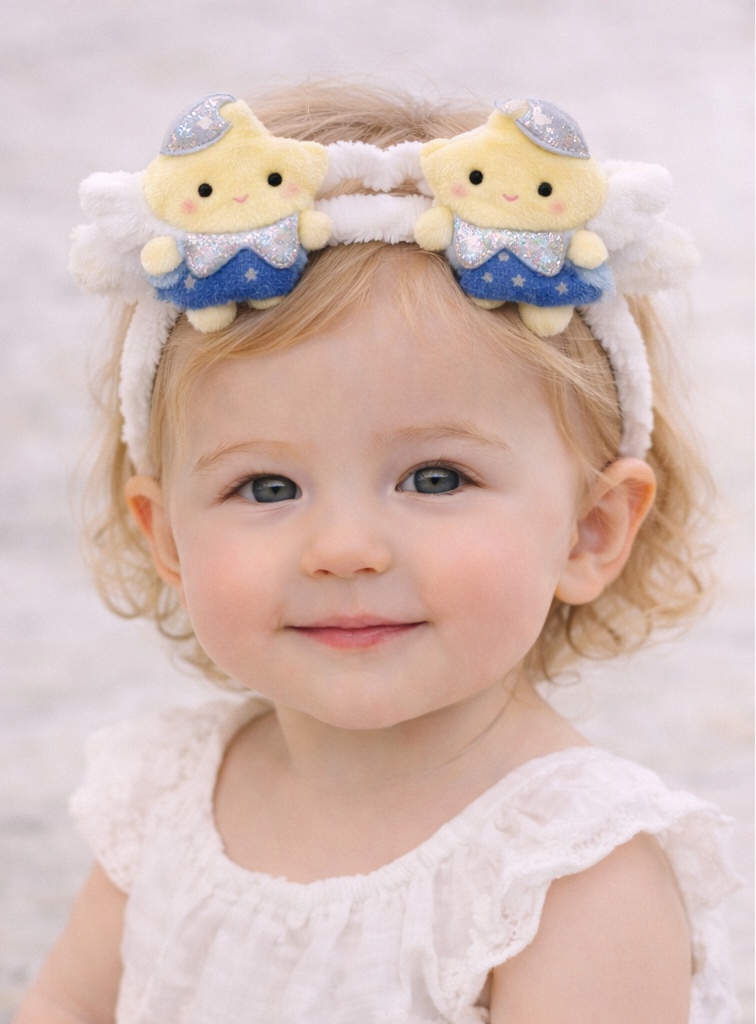 Removable Cartoon Soft Baby Headband with Cute Plush Character for Photos
