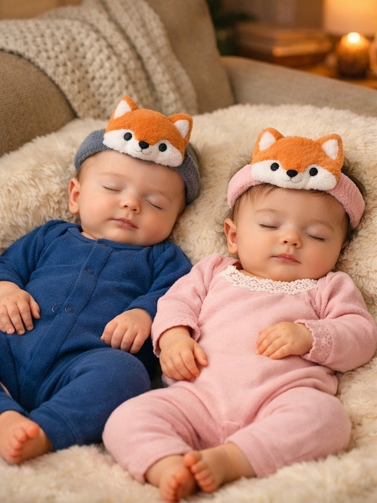 Cute Fox Plush Baby Headband – Soft Stretch Newborn Photo Prop & Daily Wear Hair Accessory