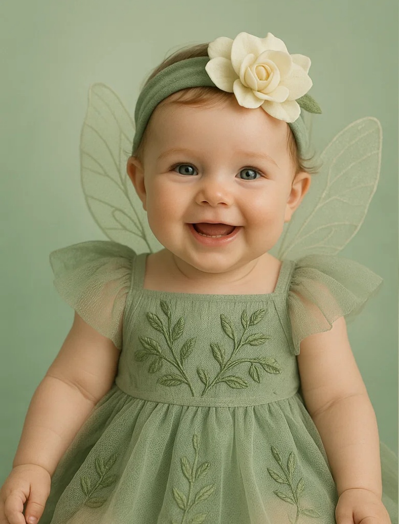Bandeau pour bébé avec poupée plante, idéal pour les photos et les fêtes
