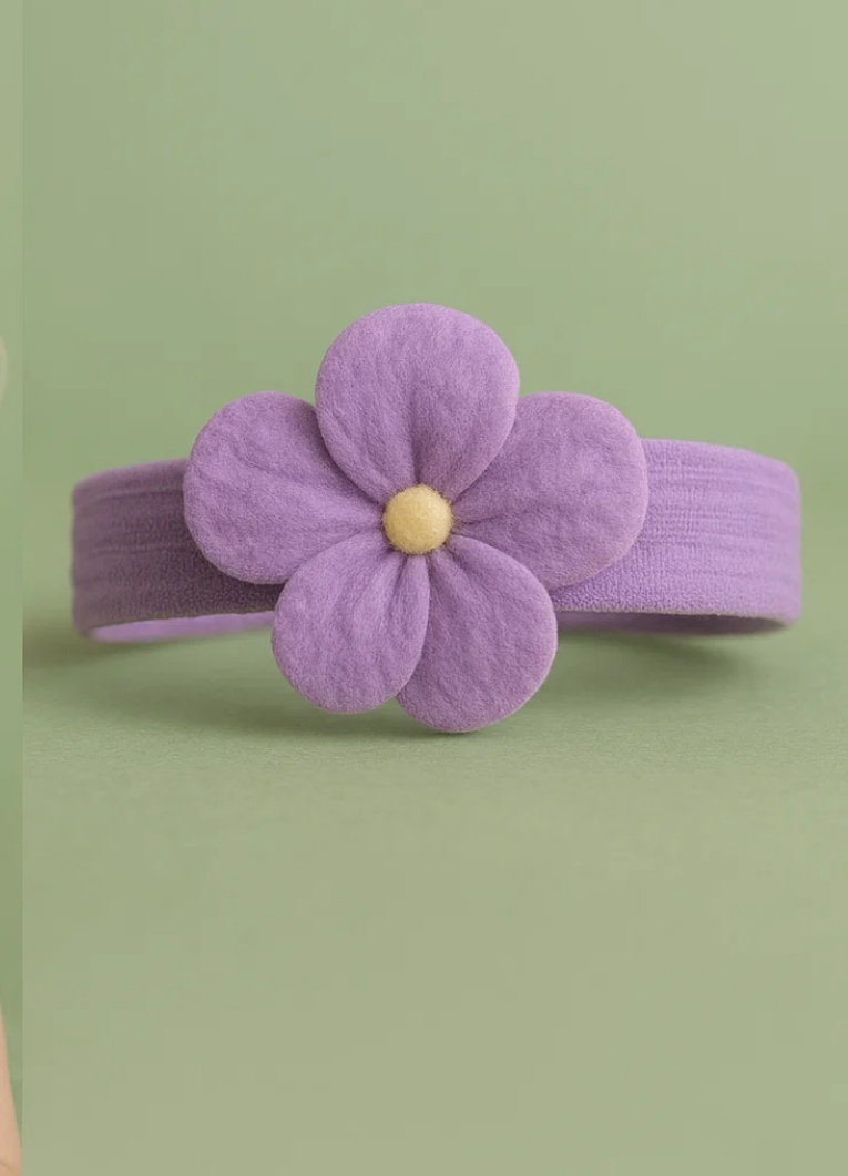 Faixa de cabelo para bebê com boneco de planta, ideal para fotos e festas