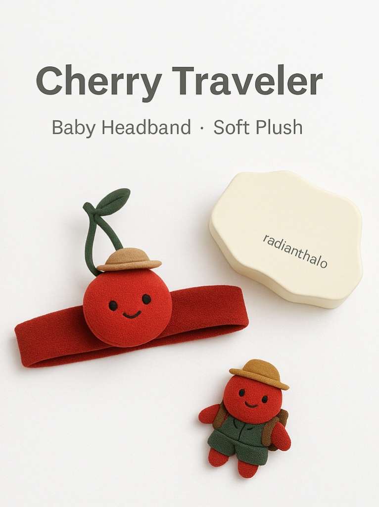 Brightly Colored Baby Headbands Featuring Removable Plush Fruit and Toy Designs