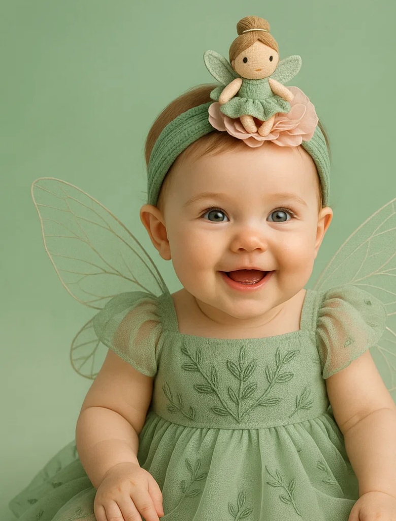 Bandeau pour bébé avec poupée fleur, idéal pour les photos et les fêtes