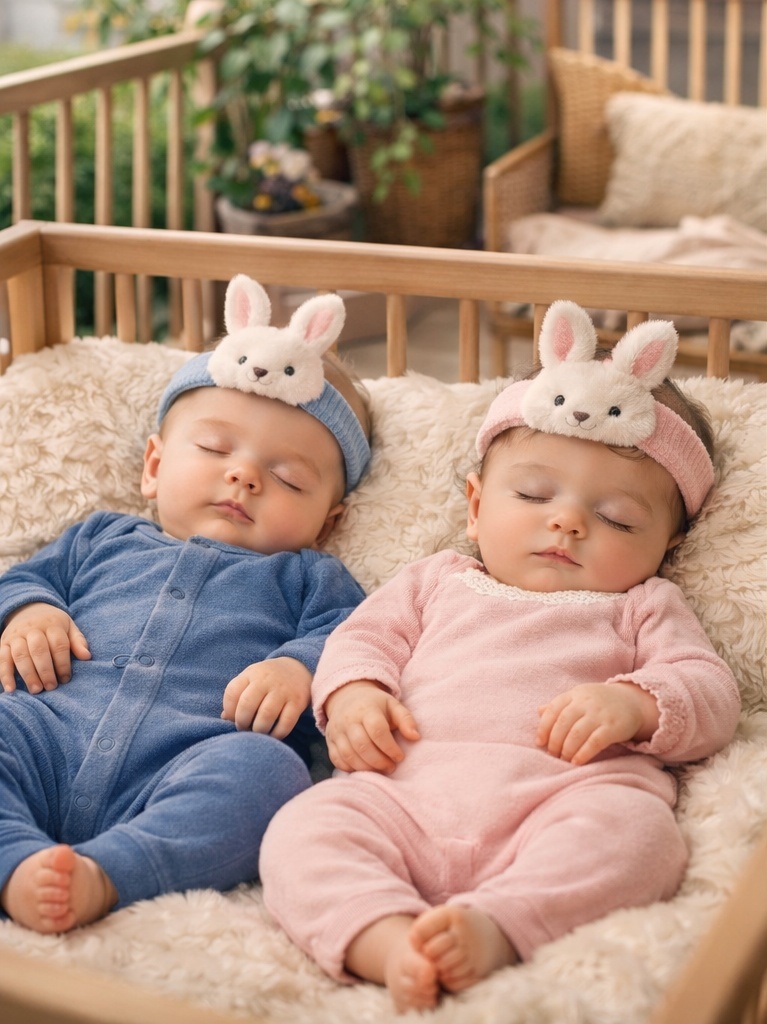 Cute Bunny Plush Baby Headband – Soft Stretch Newborn Photo Prop & Daily Wear Hair Accessory