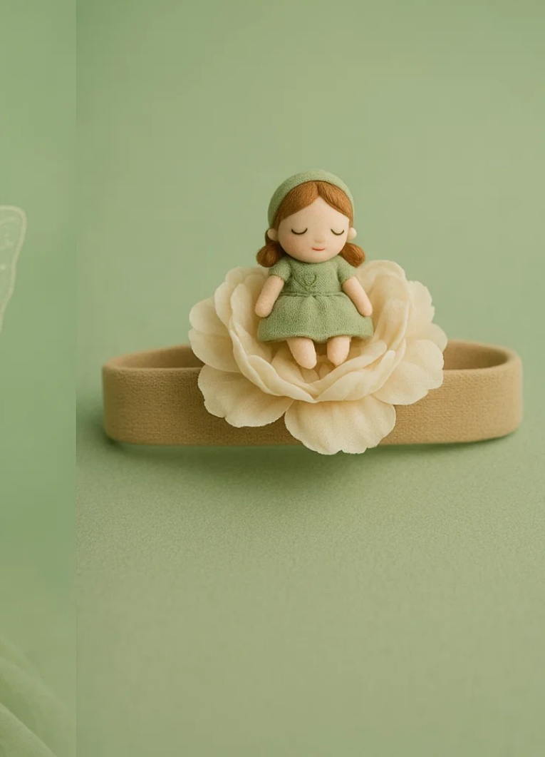 Diadema para bebé con muñeco de flor, ideal para fotos y fiestas