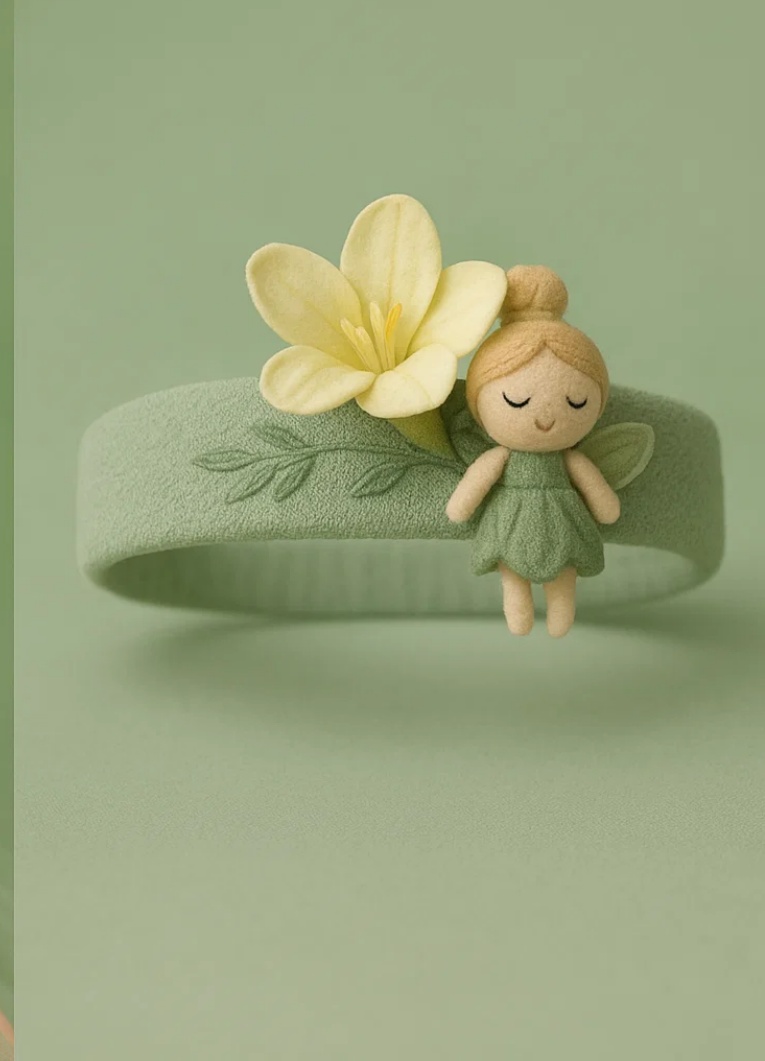 Faixa de cabelo para bebê com boneco de flor, ideal para fotos e festas