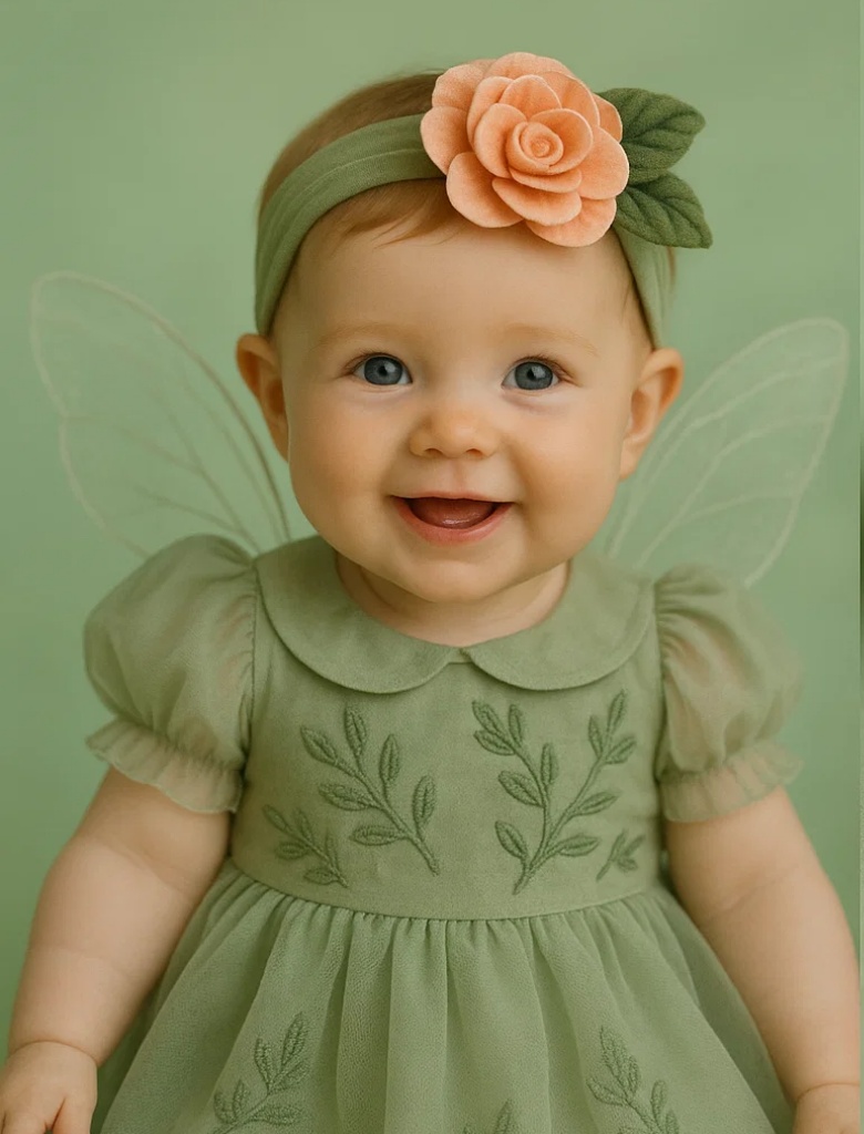 Faixa de cabelo para bebê com boneco de flor, ideal para fotos e festas