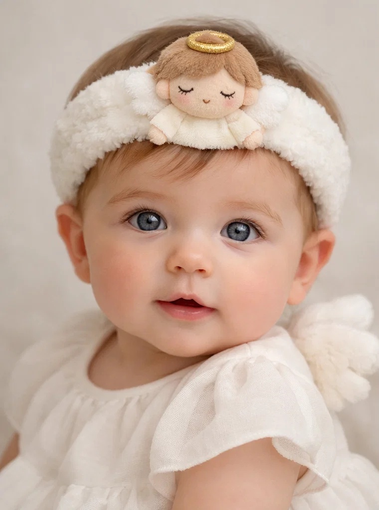 Baby Headband with Dreamy Angel Design for Photos