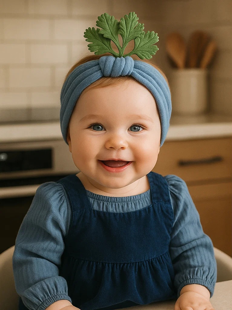 Leaf Baby Headband with Green Details