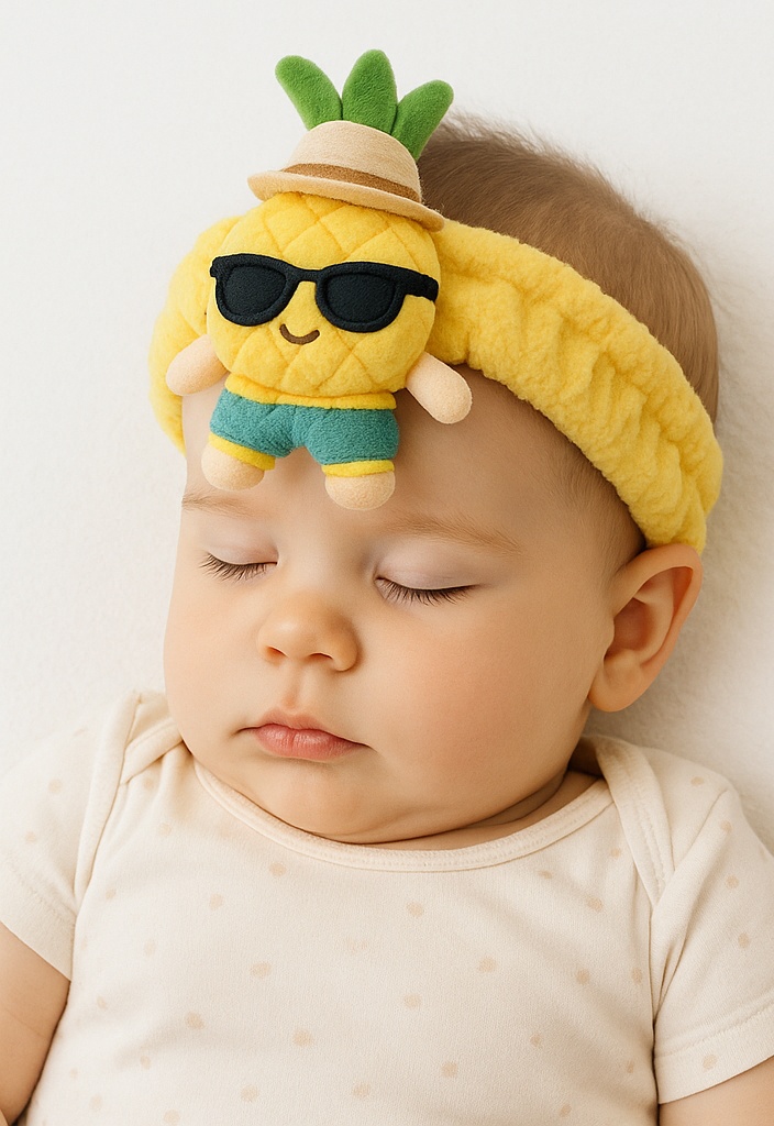 Bright Pineapple Baby Headband – Soft Plush Tropical Hair Accessory