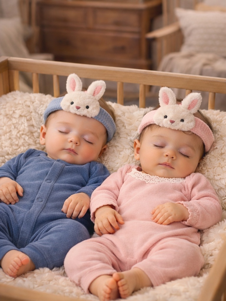 Cute Rabbit Plush Baby Headband – Gentle Stretch Infant Photo Prop Headwrap