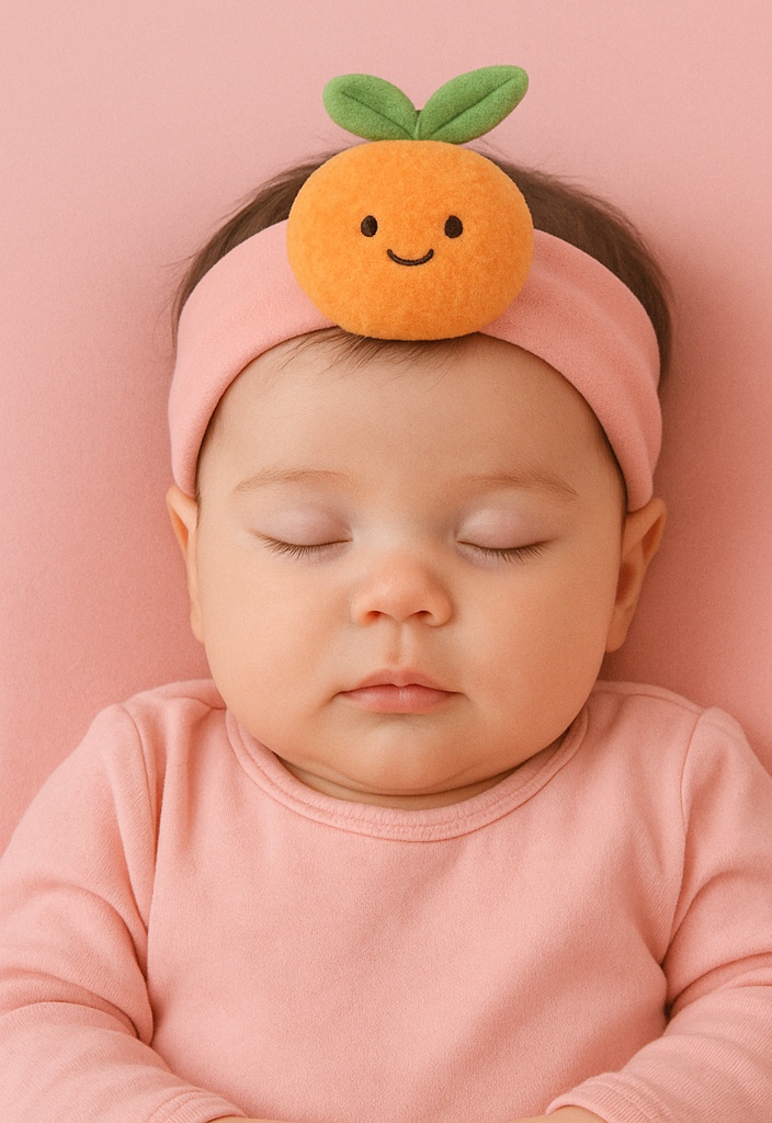 Orange Baby Headband – Soft Plush Cartoon Fruit Hairband