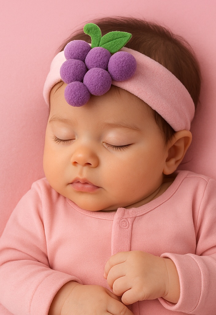 Grape Plush Baby Headband – Purple Fruit Cartoon Hairband for Girls & Boys