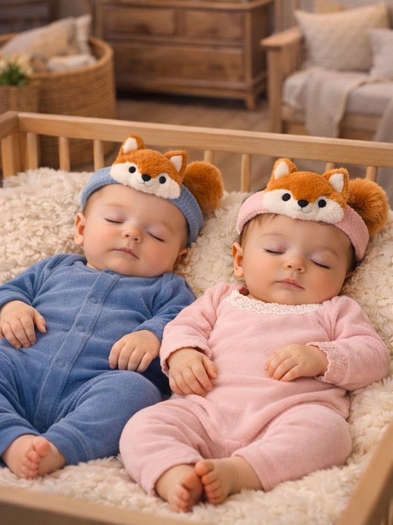 Cute Fox Plush Baby Headband – Soft Elastic Newborn Photography Hairband