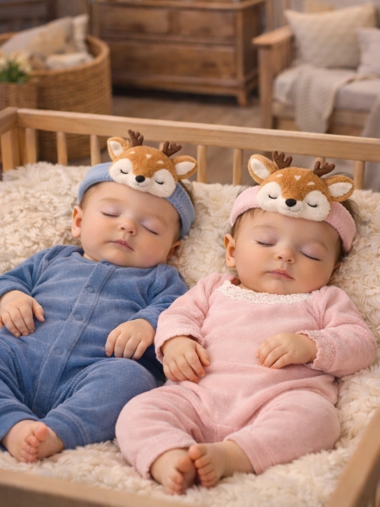 Cute Deer Plush Baby Headband – Soft Elastic Newborn Woodland Photo Prop
