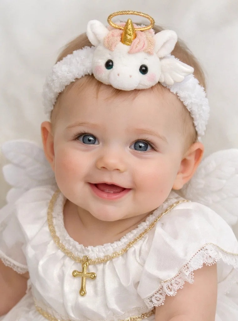 Unicorn Baby Headband with Halo for Magical Baby Photos