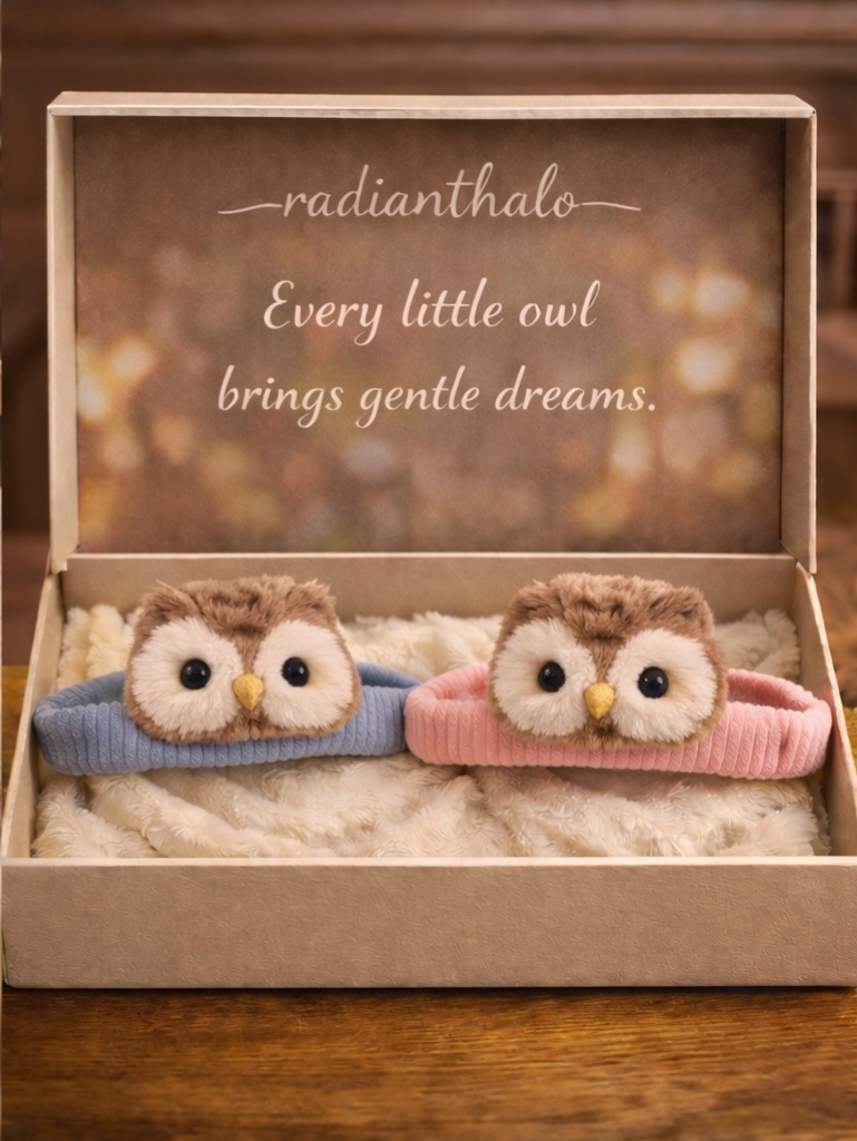 Cute Owl Plush Baby Headband – Soft Stretch Newborn Photo Prop Infant Headwrap