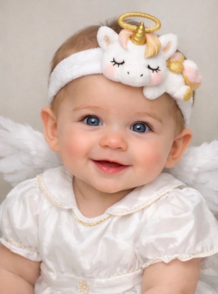 Cute Unicorn Baby Headband with Wings for Dreamy Photos