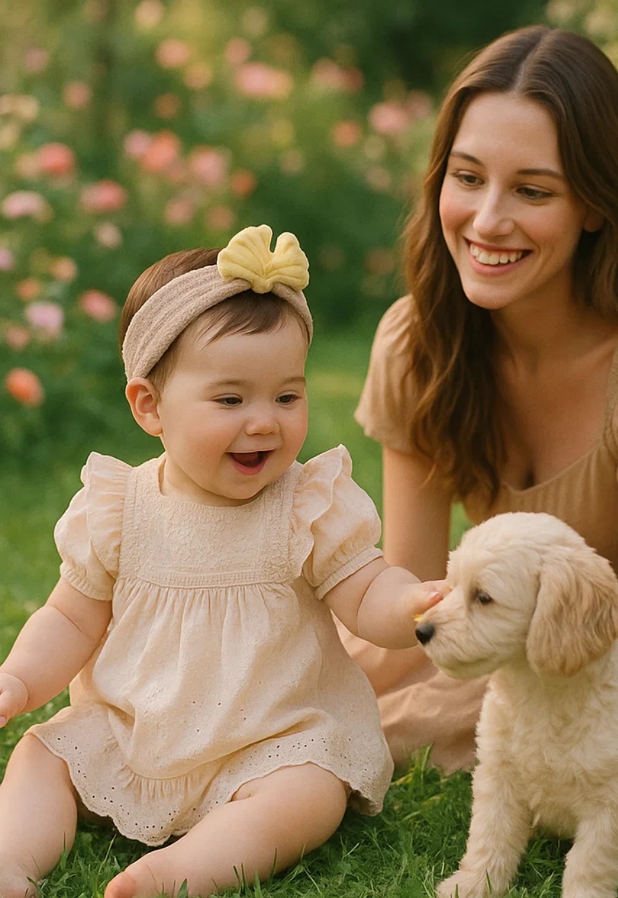 Linda faixa de cabelo para bebê com uma adorável boneca de coelho – perfeita para fotos