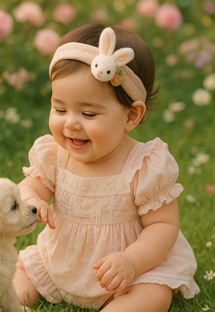 Süße Baby-Haarbänder mit niedlichen Puppen – ideal für Fotos und als Geschenk