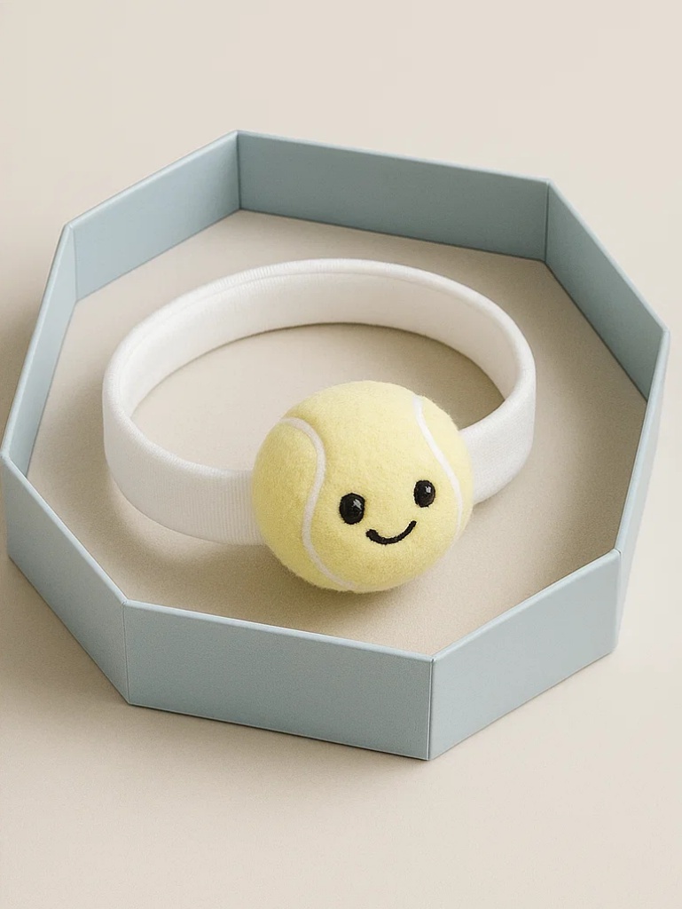 Smiling Tennis Ball Baby Headband – Cute and Playful for Infants