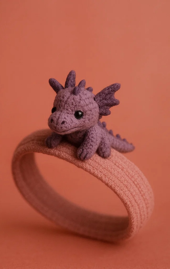 Soft Baby Headband with Adorable Purple Dragon - Perfect for Photoshoots