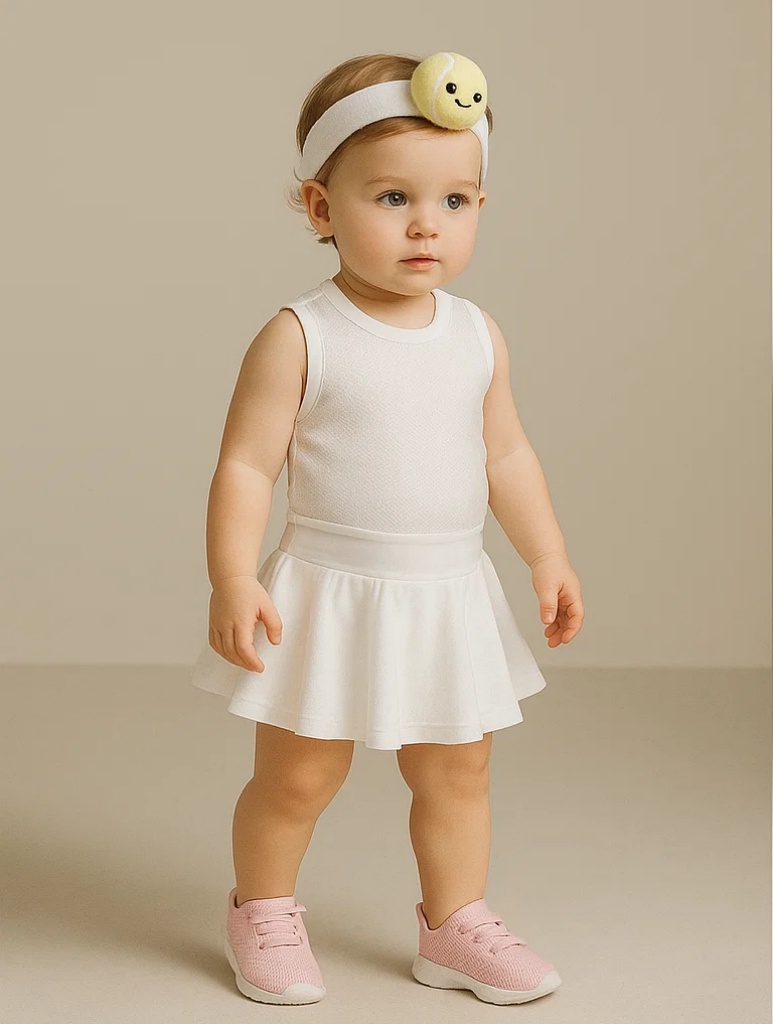 Smiling Tennis Ball Baby Headband – Cute and Playful for Infants