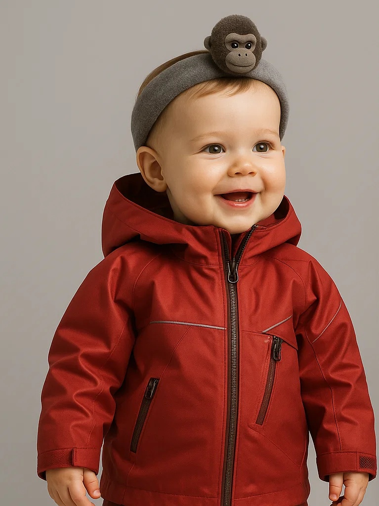 Baby-Stirnband mit Stier, weiches Fleece, süßes Design