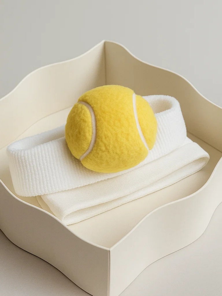 Tennis Ball with Smile Baby Headband – Fun and Comfortable for Photoshoots