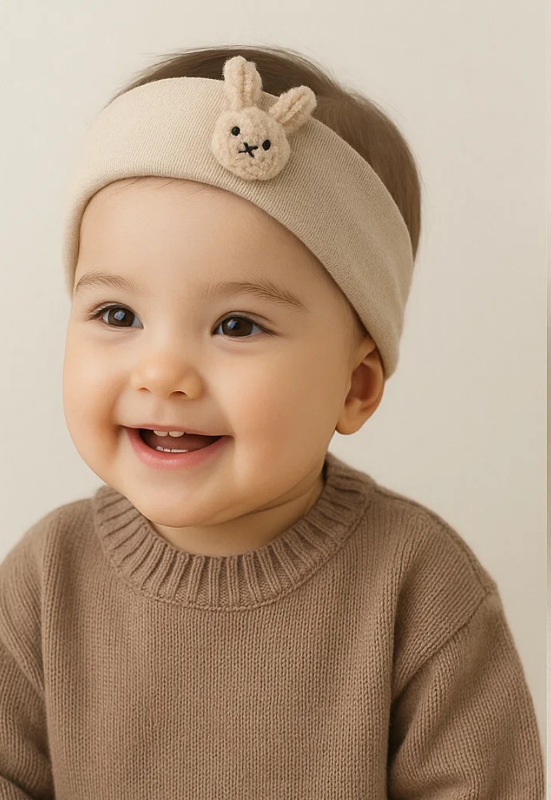 Bandeau bébé avec jouet ours en peluche, parfait pour les photos