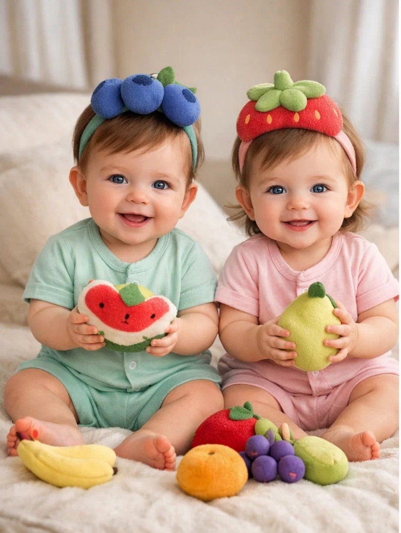 Sweet Harvest & Happy Hearts Strawberry & Blueberry Headband Set