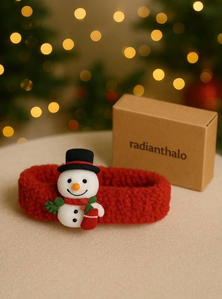 Bandeau bébé Noël avec bonhomme de neige et sapin pour des photos parfaites