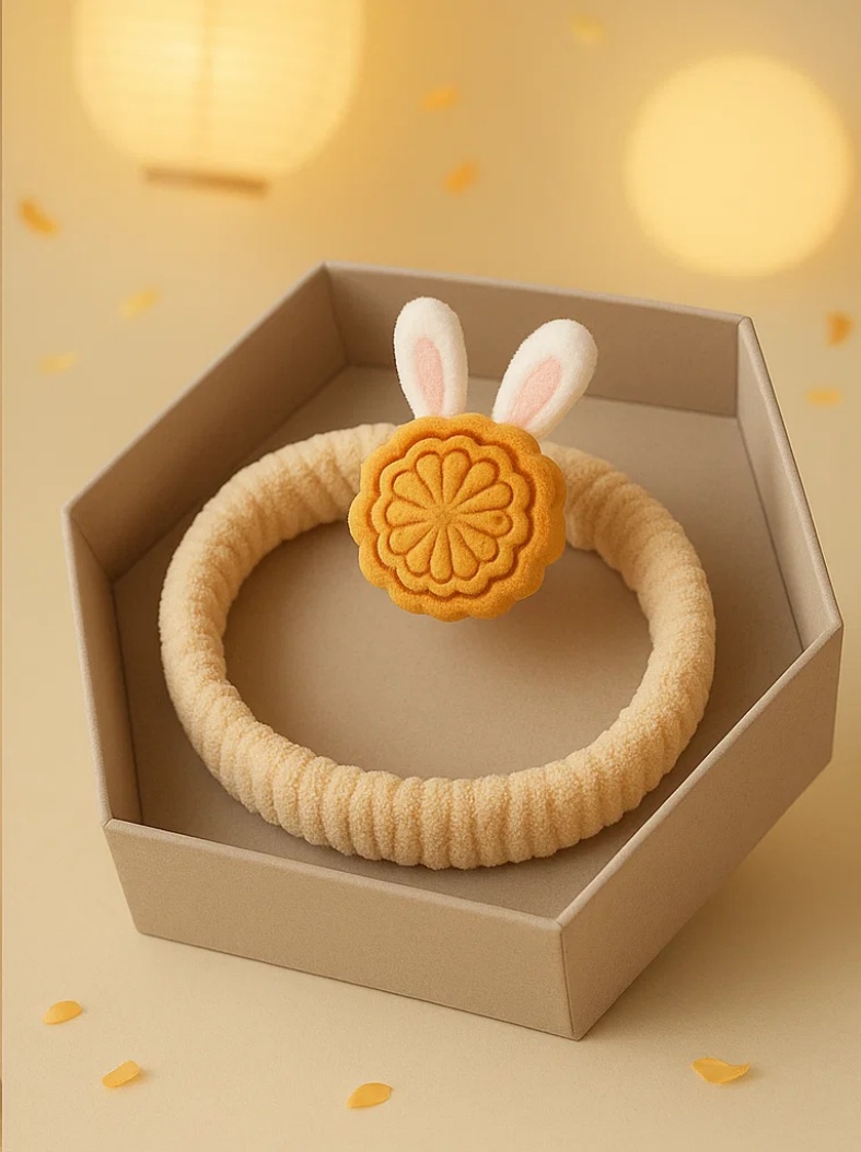 Cinta para la cabeza de bebé con diseño de pastel de luna – Accesorio suave y adorable para fotos festivas