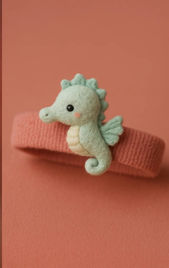 Baby Headband with Light Green Dragon - Super Soft and Adorable