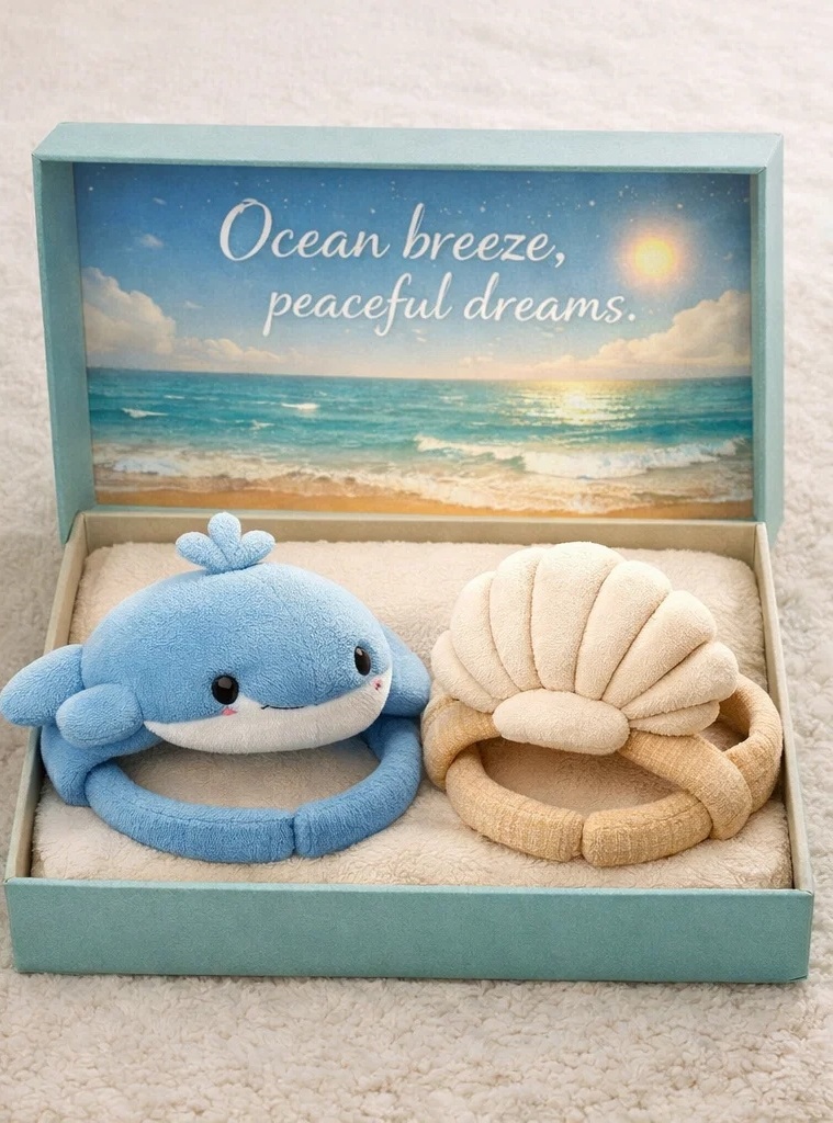 Ocean Breeze & Peaceful Dreams Dolphin & Seashell Baby Headband Set