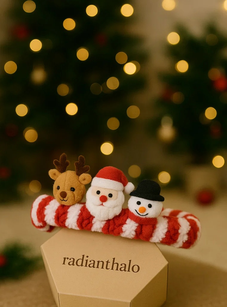 Bandeau bébé Noël avec bonhomme de neige et cadeau pour une photo parfaite