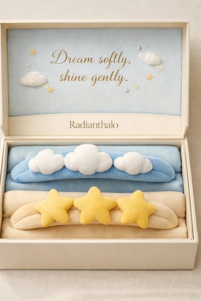 Dream Softly Cloud & Star Plush Baby Headband Set