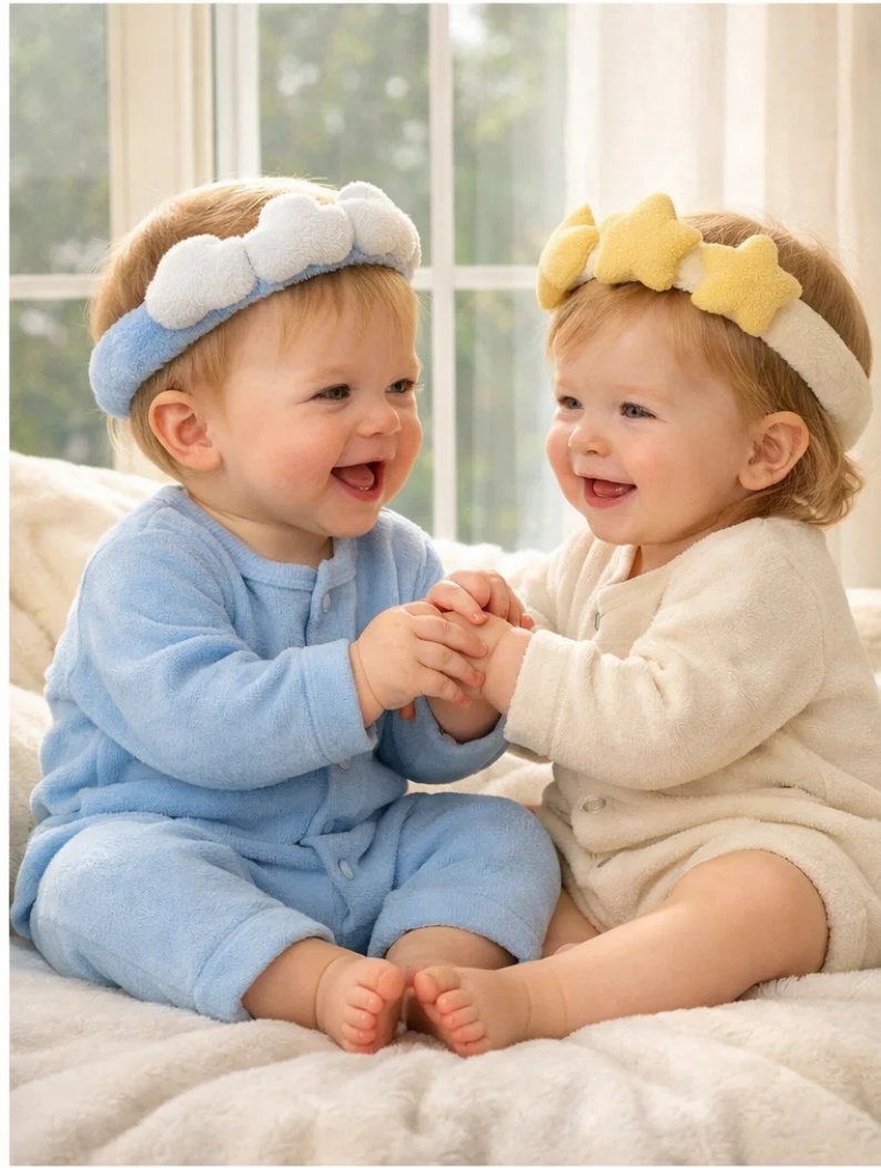 Dream Softly Cloud & Star Detachable Baby Headband Set