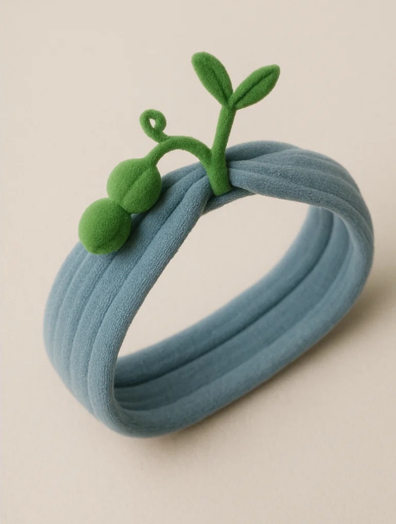 Sprout Baby Headband with Green Stems