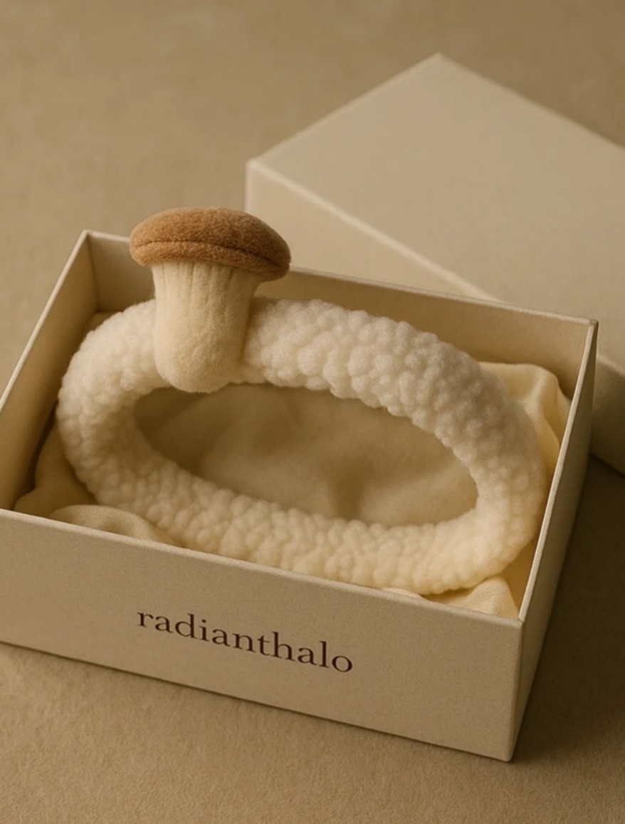 Comfortable Plush Baby Headbands with Mushrooms for Enhanced Photoshoots