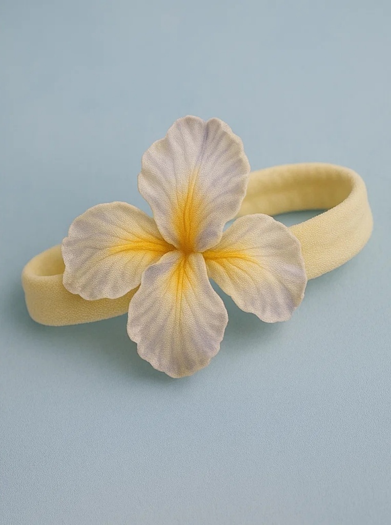 Petal Fairy Baby Headband – Yellow & White Petal Accent, Soft Stretchy Band