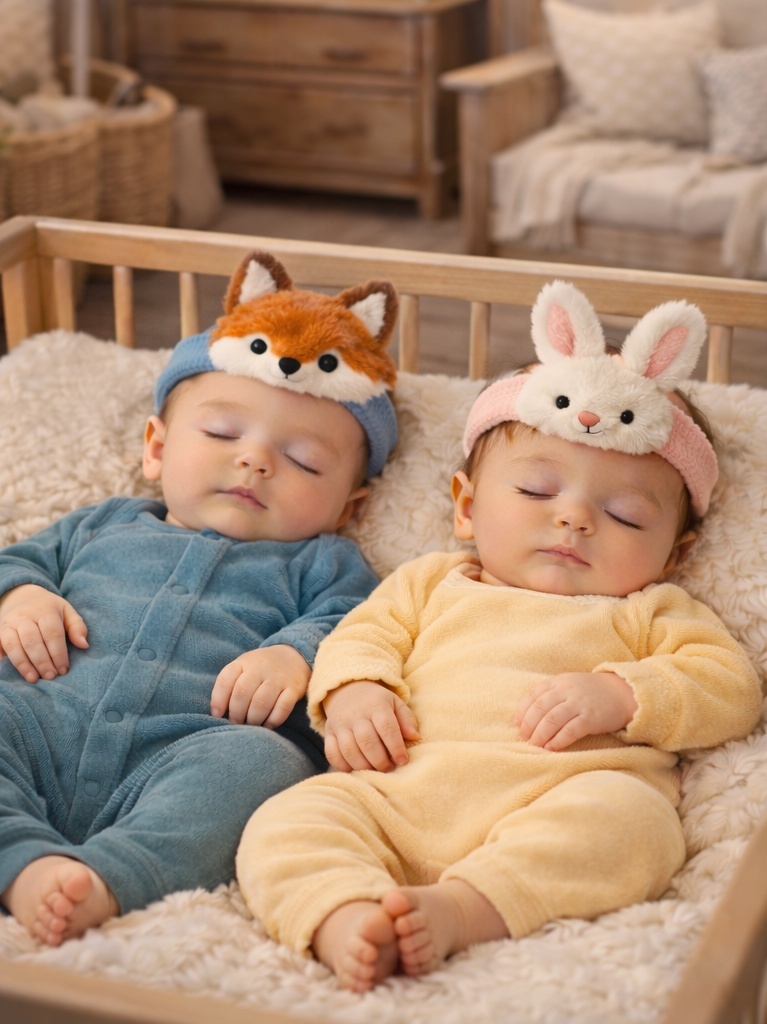 Soft Bunny Plush Baby Headband – Stretch Knit Newborn Daily Wear Hair Accessory