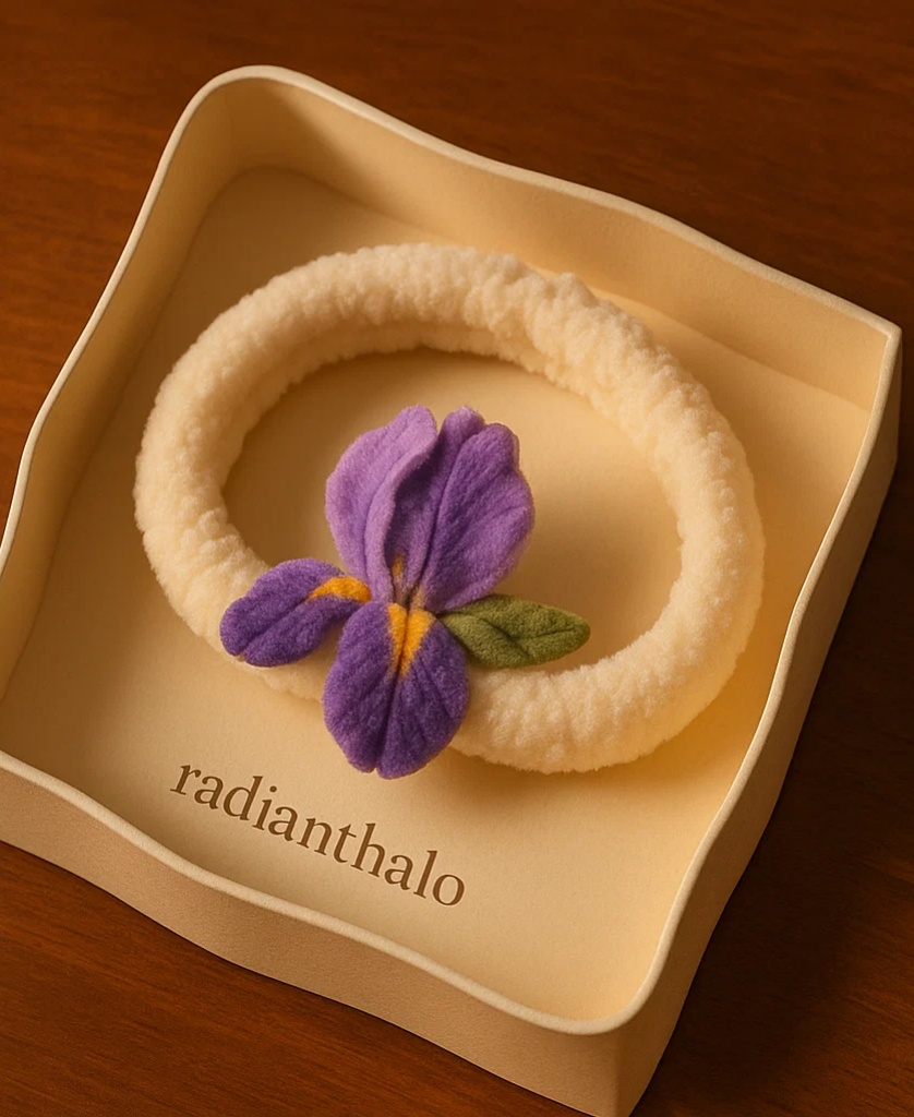 Violettes Iris-Haarband, weiches Material, ideal für Fotos und den täglichen Gebrauch