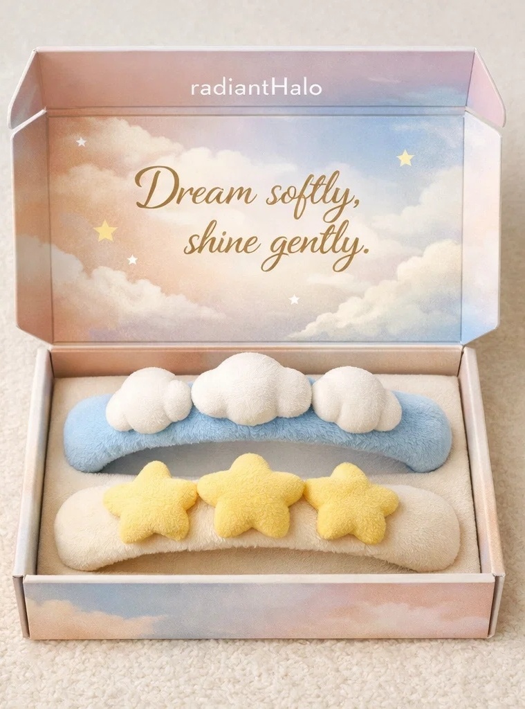 Dream Softly Cloud & Star Plush Headband Duo for Babies