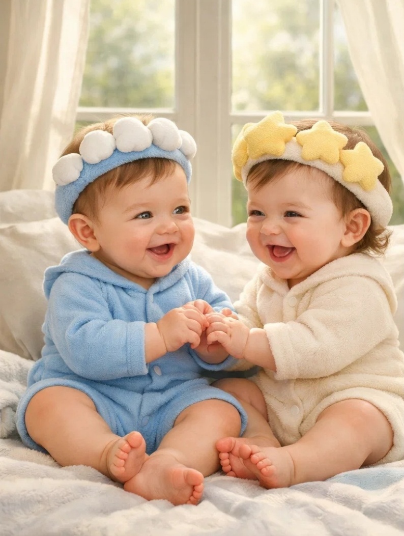 Dream Softly Cloud & Star Plush Headband Duo for Babies